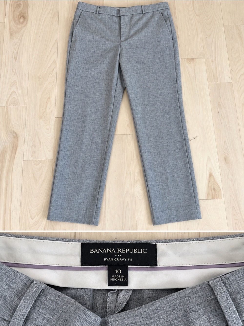 Banana Republic Gray Curvy Fit Straight-Leg Dress Pants